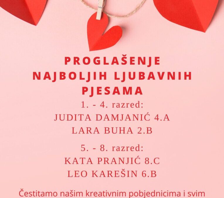 Proglašenje najbolje ljubavne pjesme