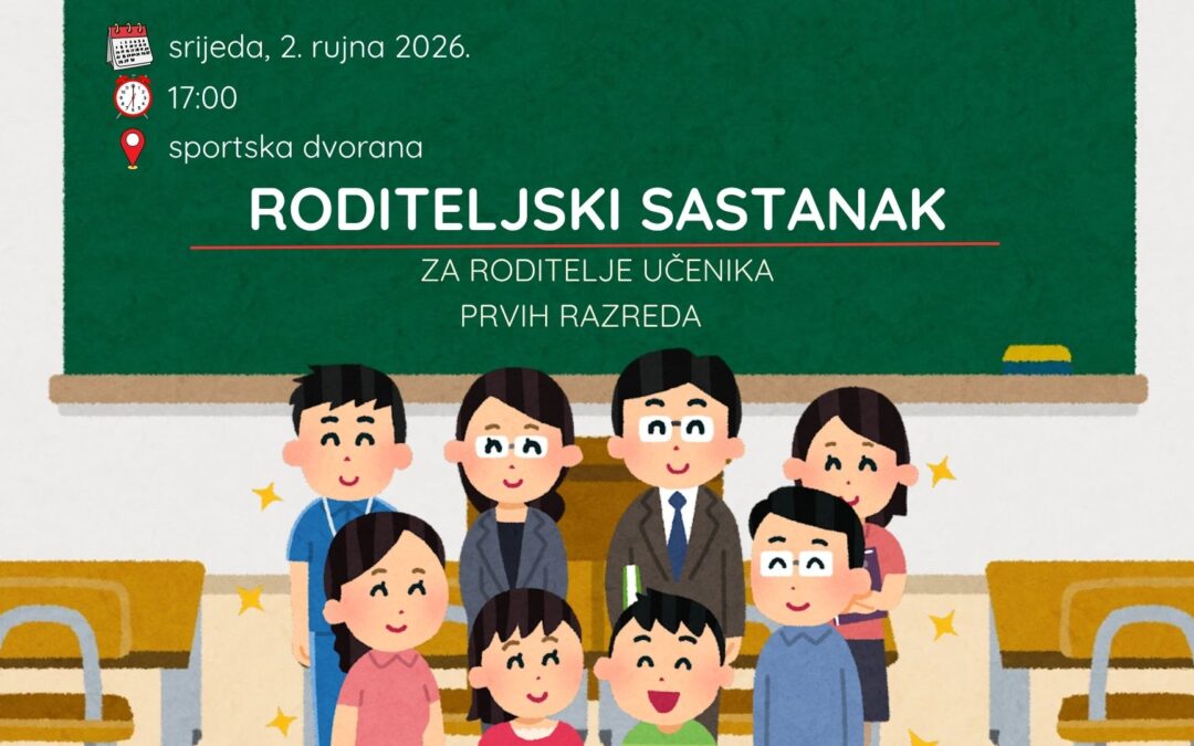 Roditeljski sastanak prvih razreda 2026./2027.
