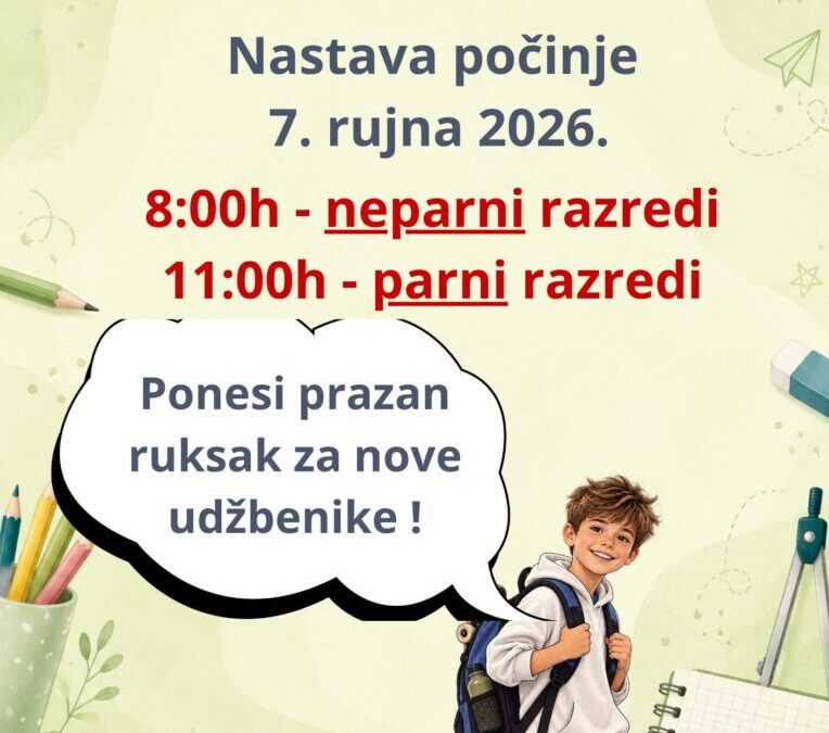 Početak 2026./2027. školske godine