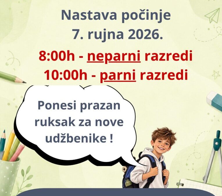 Početak 2026./2027. školske godine